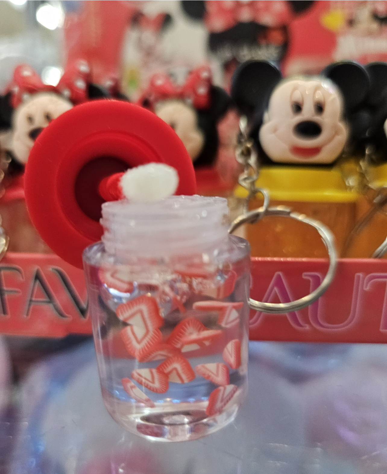 Lip Gloss Keychain Favor B Minnie Head