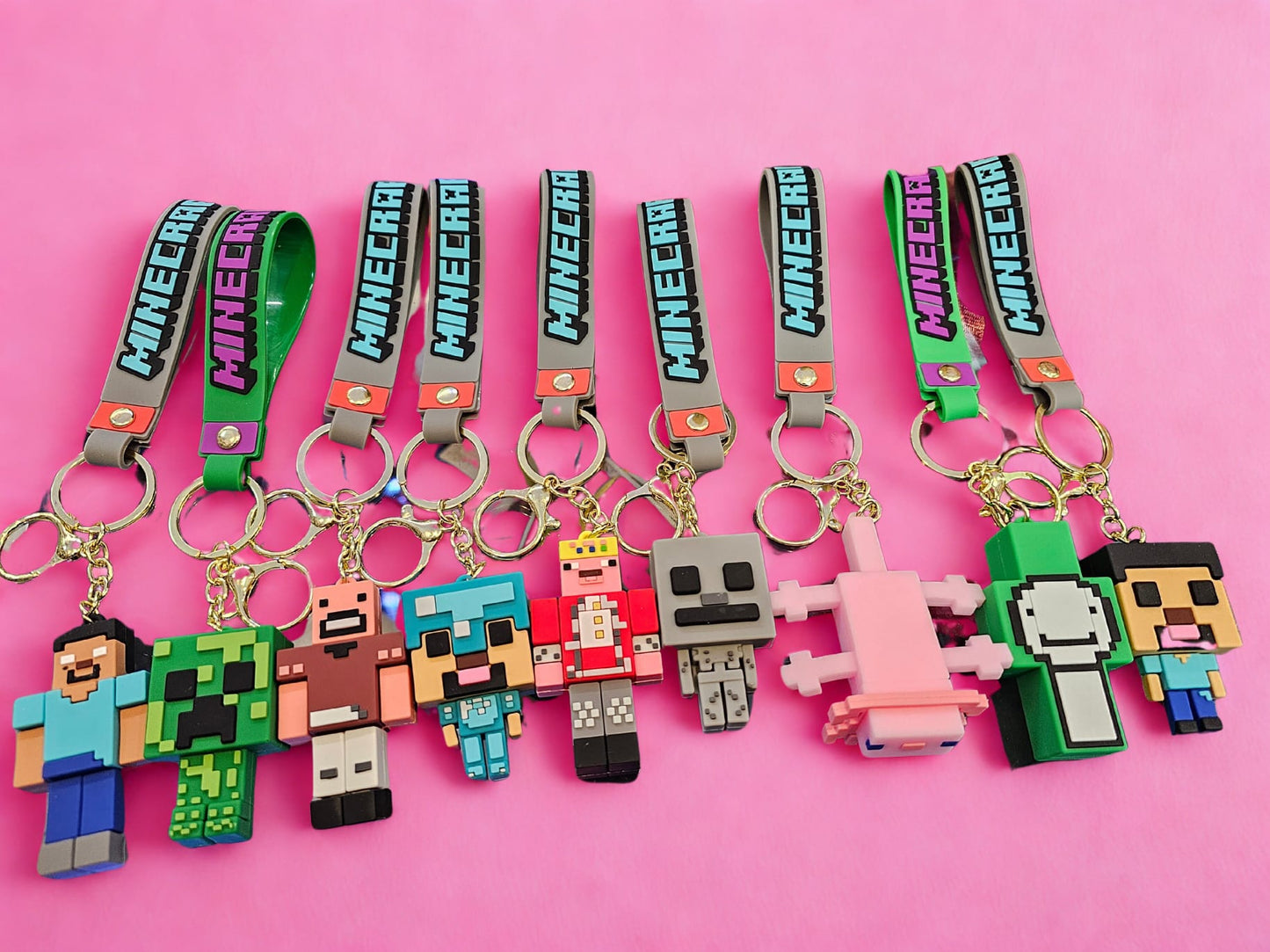 Cute 3D Cartoon Keychain Minecraft
