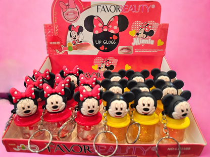 Lip Gloss Keychain Favor B Minnie Head