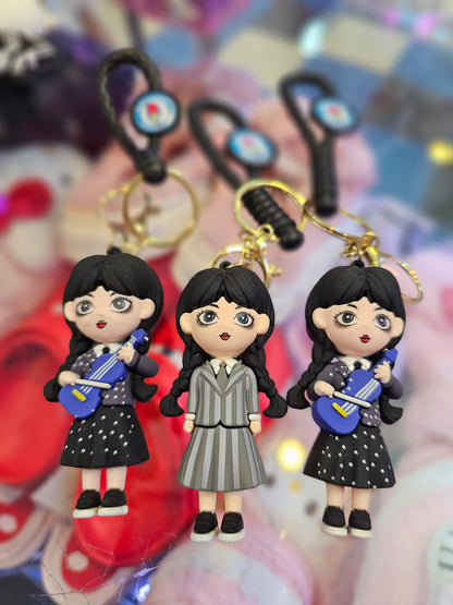 Wednesday Merlina 3D Keychains