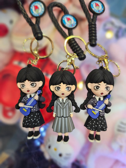 Wednesday Merlina 3D Keychains