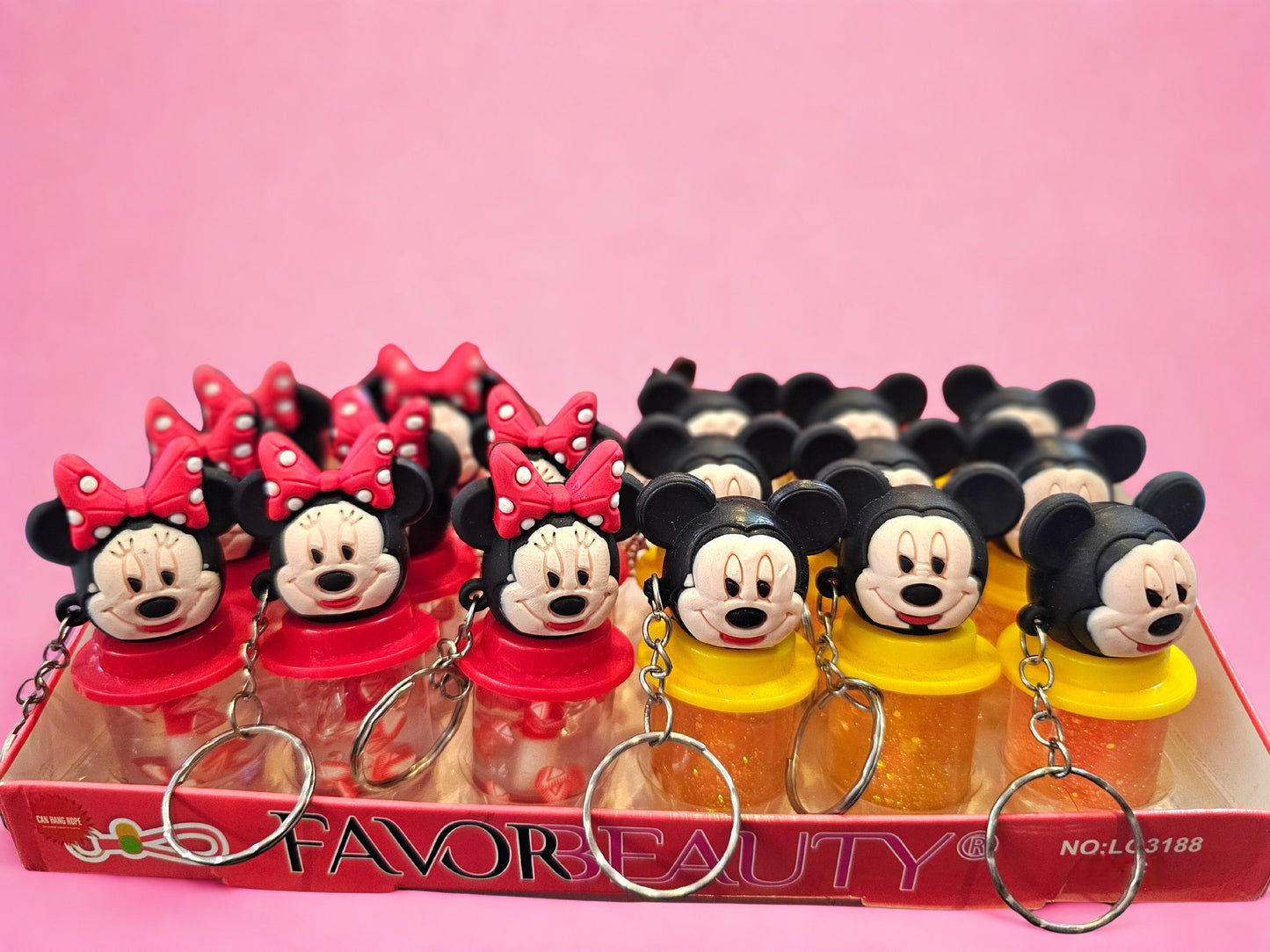 Lip Gloss Keychain Favor B Minnie Head