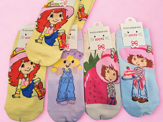Socks Strawberry Shortcak Cartoons Lover's Gifts Ideas